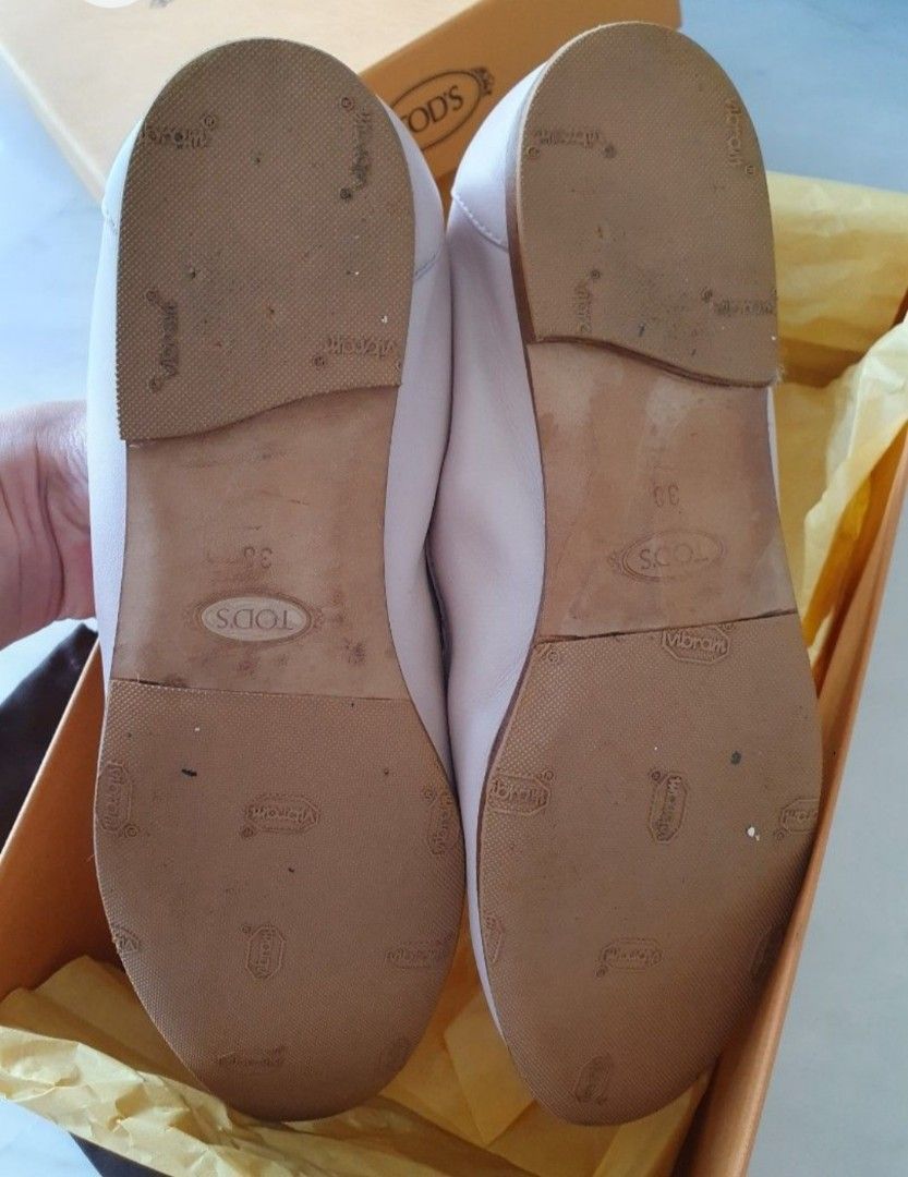 Tods Pale Pink Gomminos Loafers Size 38, Women's Fashion, Footwear