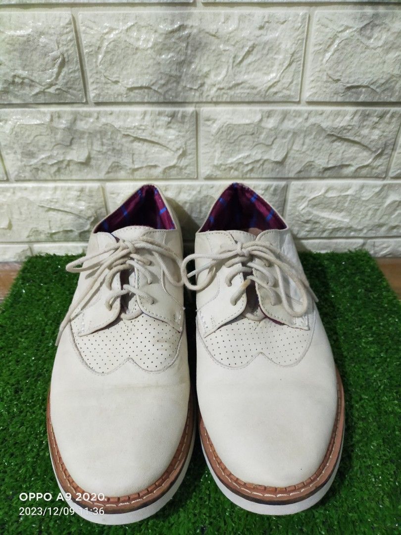 Toms off White Leather Brogues Men s Fashion Footwear Dress