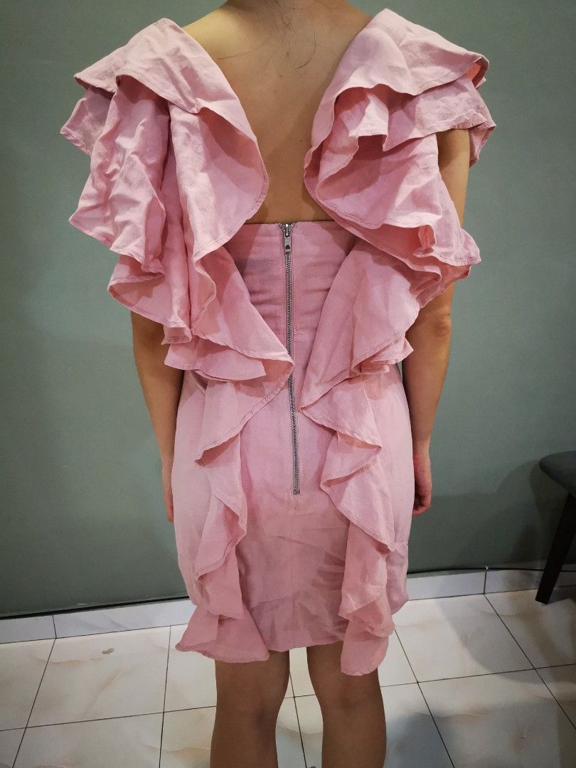 Topshop Pink Ruffle Dress Women s Fashion Dresses Sets