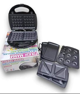 TOUGH MAMA
4 in 1
WAFFLE, DONUT, SANDWICH MAKER AND GRILLER