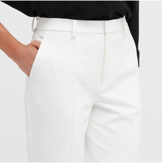 Uniqlo white ankle pants (Category: Other Bottoms) located in Muntinlupa City. Submitted by knosc (Listing ID 1270342054, Image 1). Description: In perfect condition Waistline 13 inches width Pants length 35.5 inches .