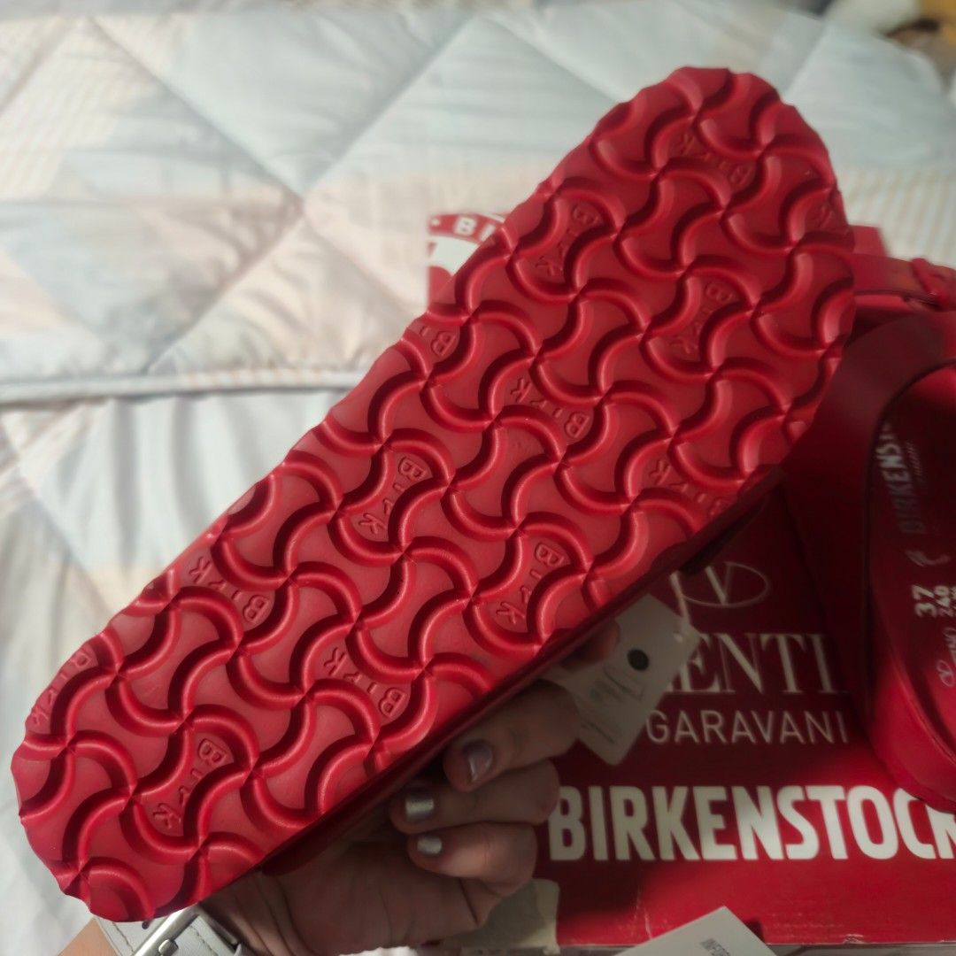 Red discount valentino birkenstock