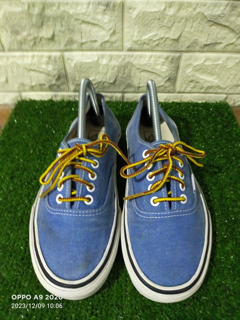 Vans authentic washed blue hot sale