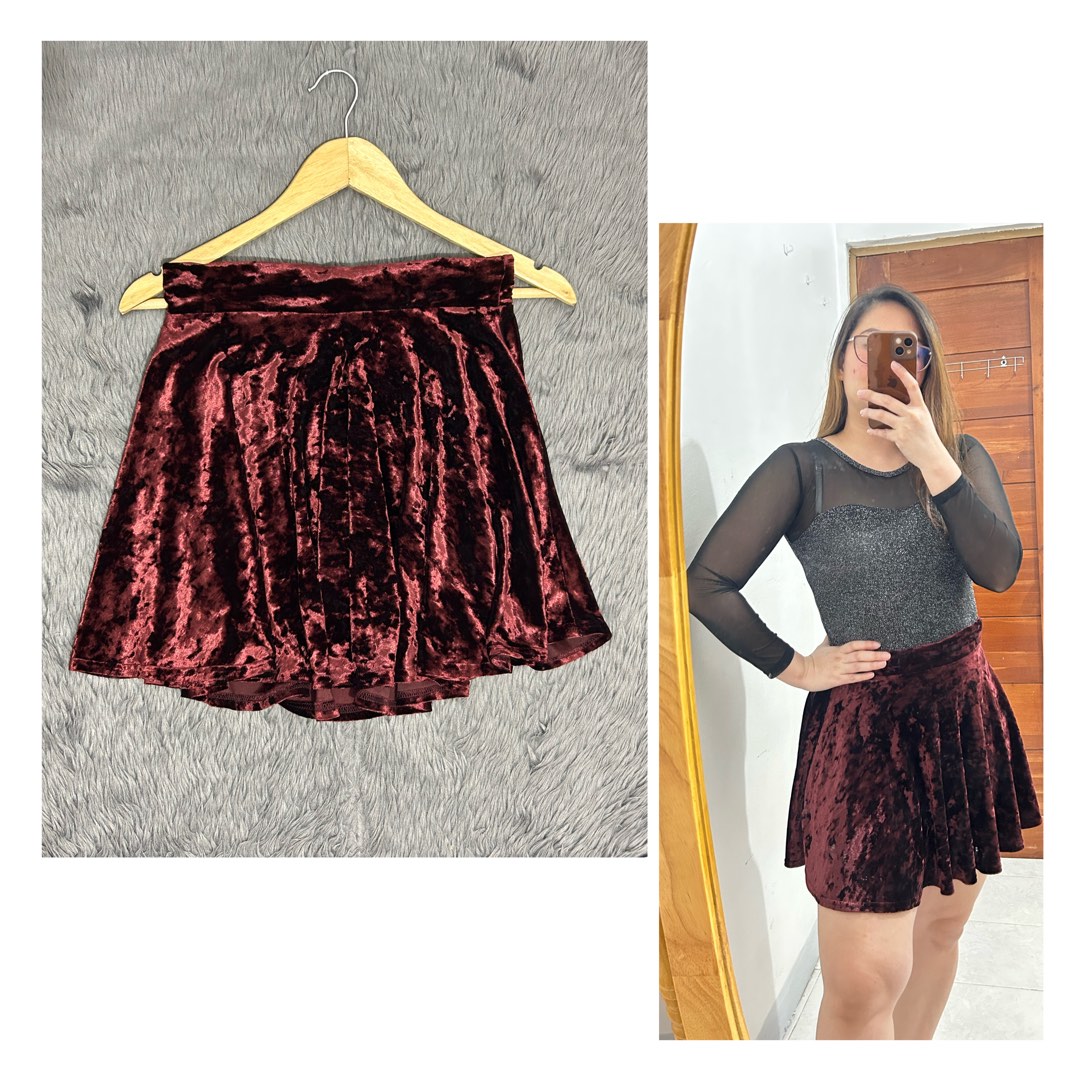 Flowy velvet skirt hotsell