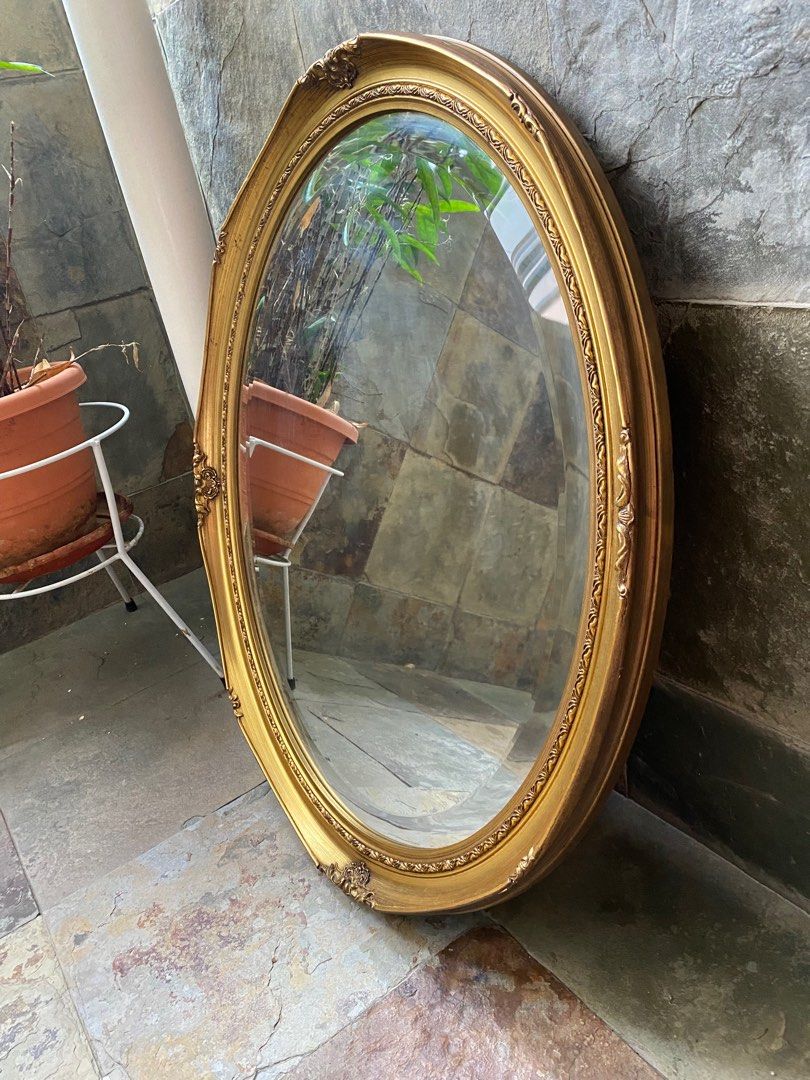 Vintage Mirror (Lucky Charm Oval Shaped Mirror), Furniture & Home