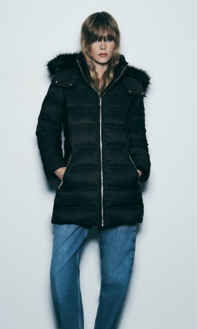 Zara Down Jacket with Hood Women s Fashion Coats Jackets and