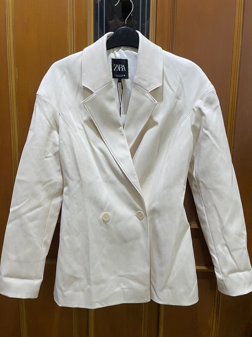 zara off white blazer