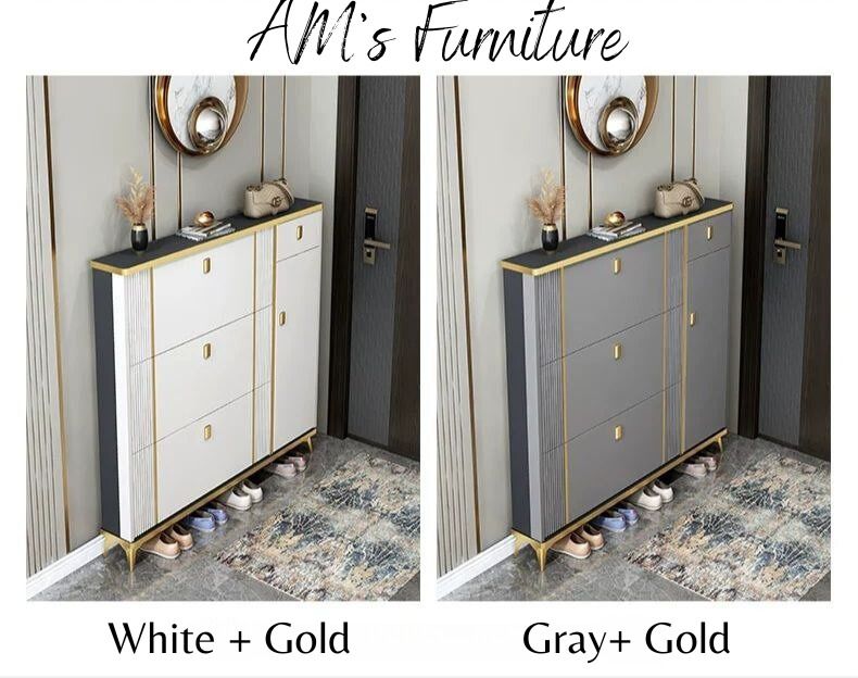 ZEN Luxury Slim Shoe Cabinet, Furniture & Home Living, Furniture ...