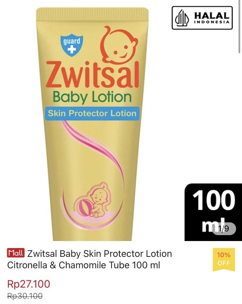 Zwitsal baby 2025 skin protector lotion