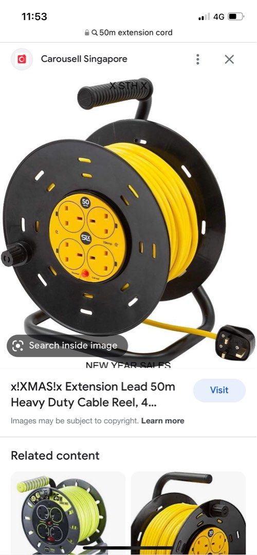 50m extension cord, TV & Home Appliances, Electrical, Adaptors