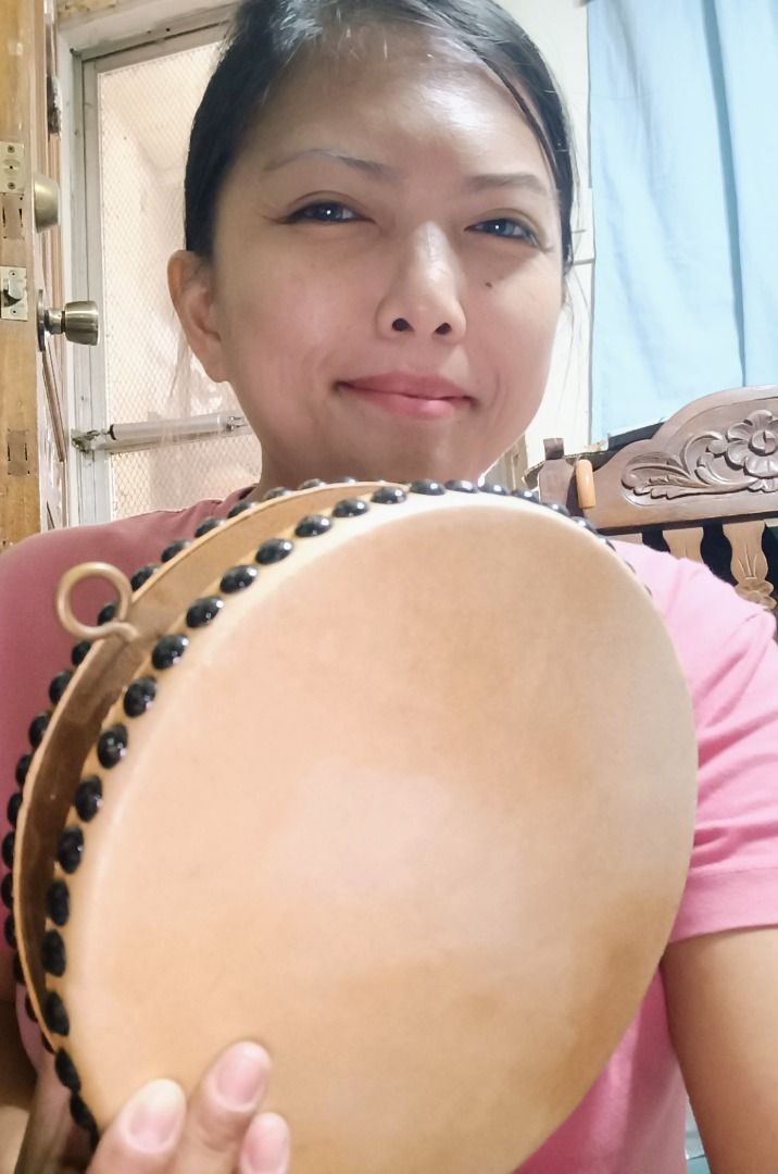 8.5" Vintage Japanese Taiko Buddhist Temple Drum Handheld Drum with