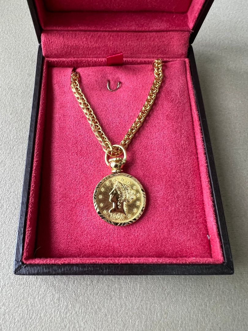 Real gold discount sovereign necklace