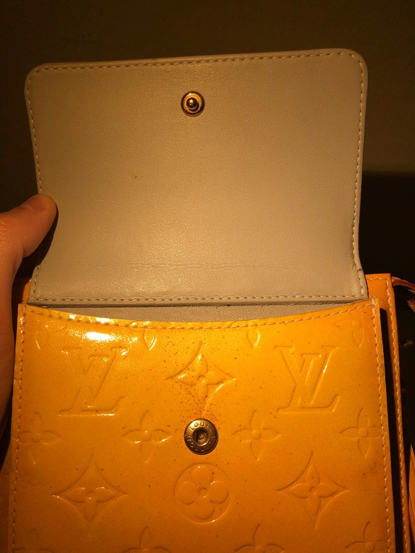 Auth Louis Vuitton Monogram Vernis Mott Shoulder Hand Bag Yellow LV Junk  J9618