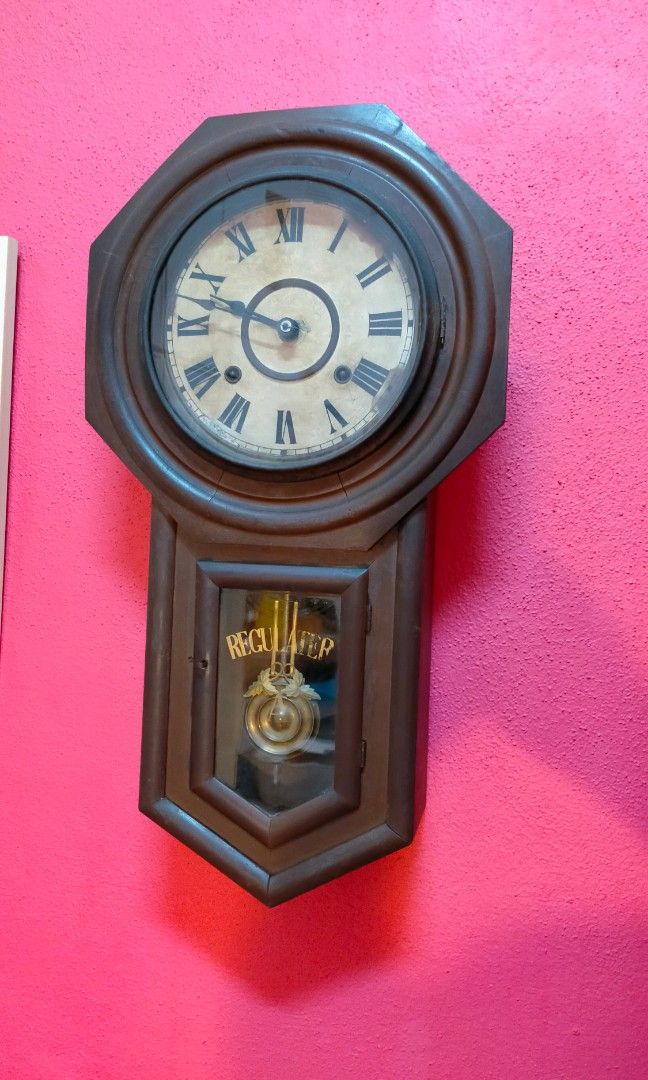 Antique Regulator Clock Japan, Men's Fashion, Watches & Accessories