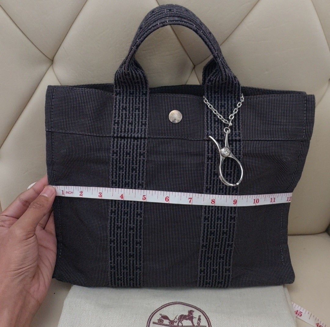 Hermes Her line tote bag canvas Unisex Color Gray used from japan