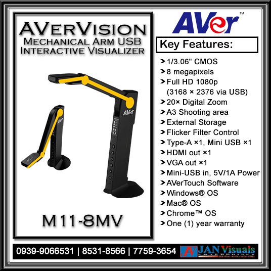 AVerVision M11-8MV Mechanical Arm USB Interactive Visualizer (Document ...
