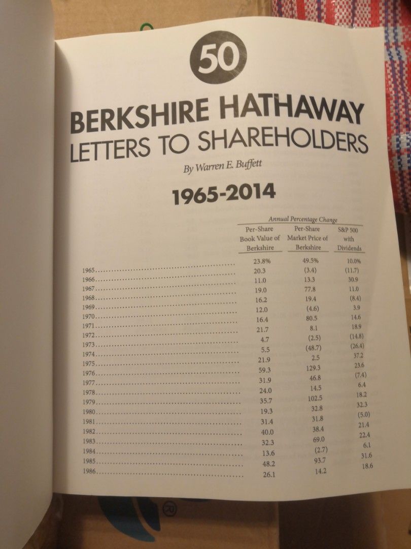 BERKSHIRE HATHAWAY LETTERS TO SHAREHOLDERS 1965 - 2014 股神巴菲特給巴郡股東的信1965 to  2014, 興趣及遊戲, 書本& 文具, 小說及非小說- Carousell