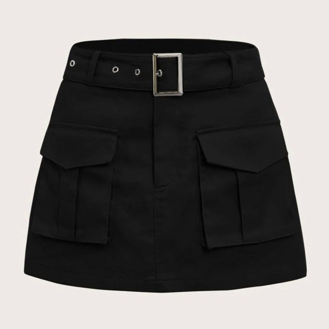 Valentina Cargo Skirt Black