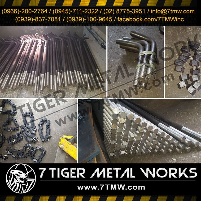 Black Iron L Type Anchor Bolt Set High Tensile Material Grade