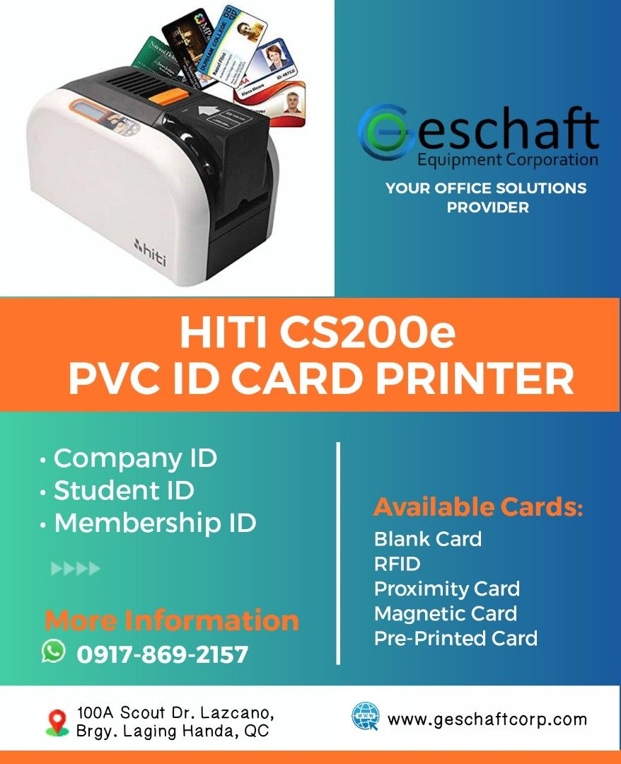 Pvc Id Card Printer Philippines