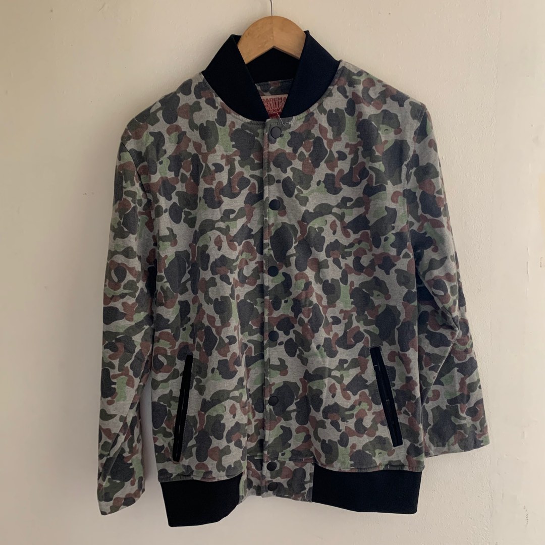 [Brooklyn Cloth] Bomber Varsity Jacket Camouflage Print, Women's ...