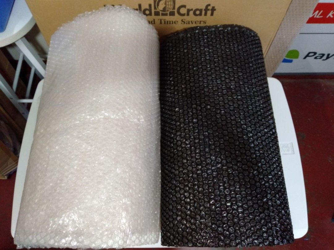 Bubble Wrap (Category: Craft Supplies & Tools) located in Quezon City. Submitted by mf143 (Listing ID 1212732192, Image 1). Description: Loc: Proj 7, QC(infront SM North Edsa) Clear 20inchesx10m- 100 Black 20inchesx10m- 115 Fragile Tape also available.