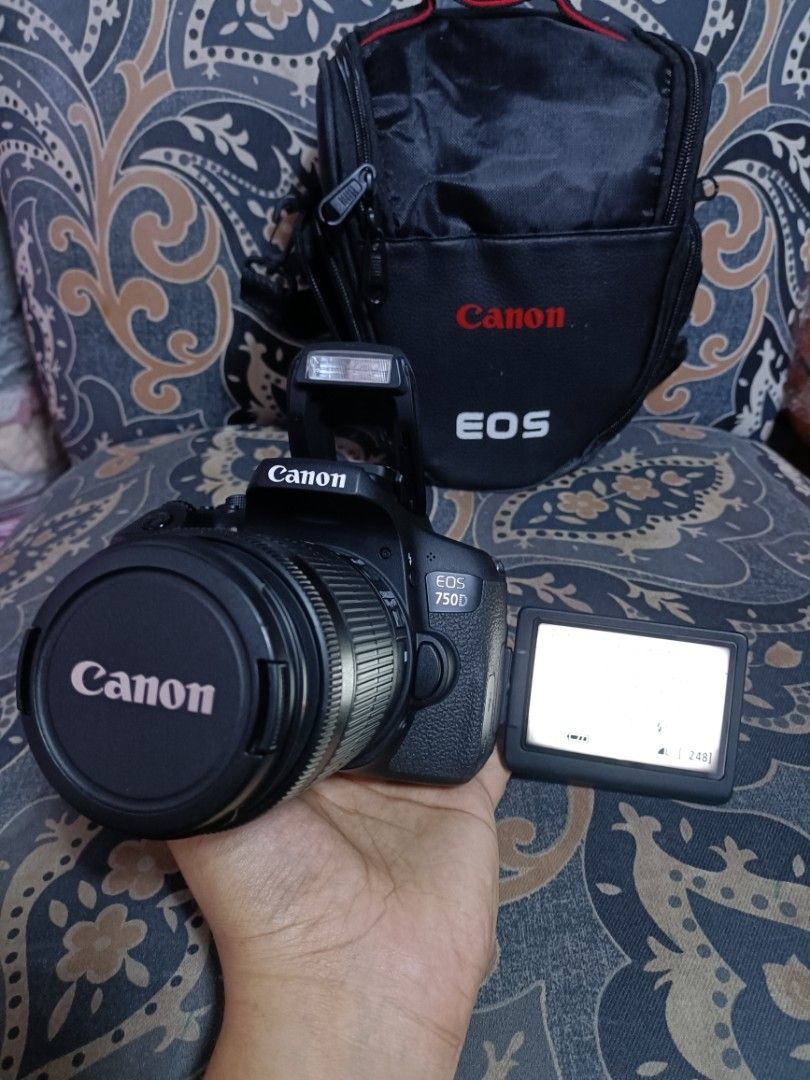Canon 750d Set DSLR (Category: Cameras) located in Caloocan City. Submitted by mr.carlo_dslr_laptop (Listing ID 1212657595, Image 2). Description: Canon 750d DSLR 18-55mm STM Wifi Touchscreen Flipscreen For 20,000 Cash For 20,000 Cash For 20,000 Cash With Charger With Battery With Strap Canon With Lens Cap With bag with 8gb with 18-55mm Good condition With Autofocus and FLASH Presentable Unit.. Cash on Delivery LBC deposit 500 ship fee to order..