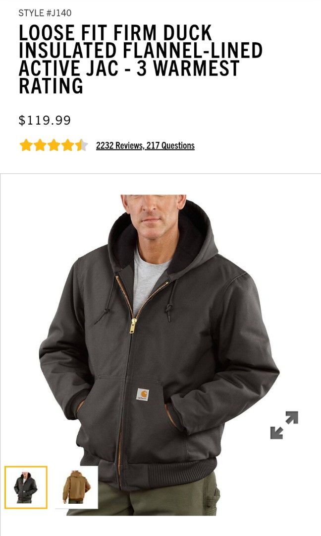Carhartt J140 Jacket Gravel L size Carousell