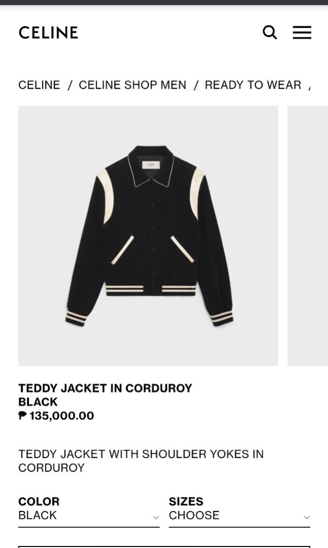 TEDDY JACKET IN CORDUROY - BLACK