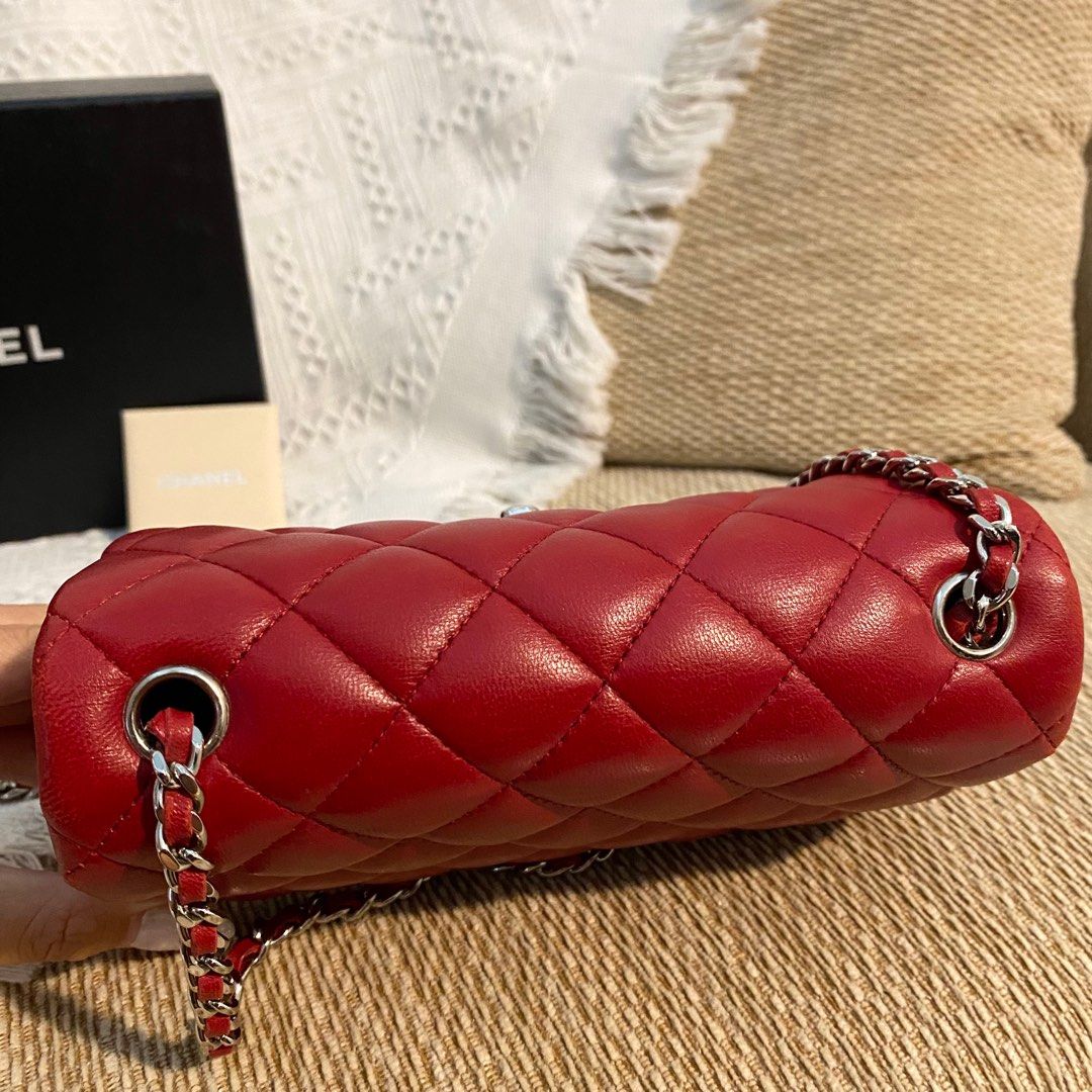 Chanel Extra Mini Flap bag CF Lambskin Red, Luxury, Bags & Wallets on  Carousell