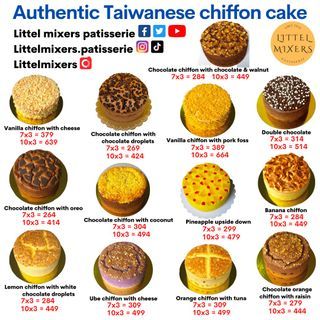 Chiffon cake / Cheese cake / Birthday cake / Giveaway / Dessert / Authentic taiwanese cake / Affordable cakes