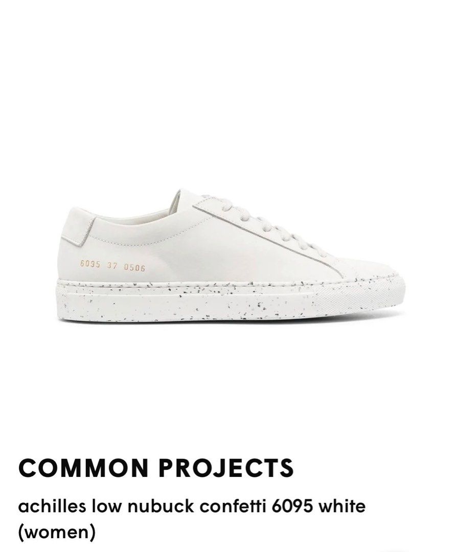 Common Projects Achilles Low Nubuck Confetti White. Size 37