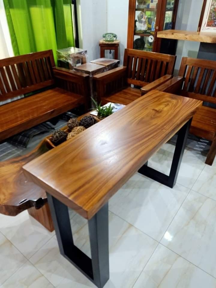 Console table or study table (Category: Other Home Furniture) located in San Pedro. Submitted by yam22 (Listing ID 1212635329, Image 2). Description: Onhand Brandnew Console table or study table Acacia top mahogany legs Pick up or deliver buyer cost Location Novaliches Q.C Payment mode BDO or GCASH No COD plsss.