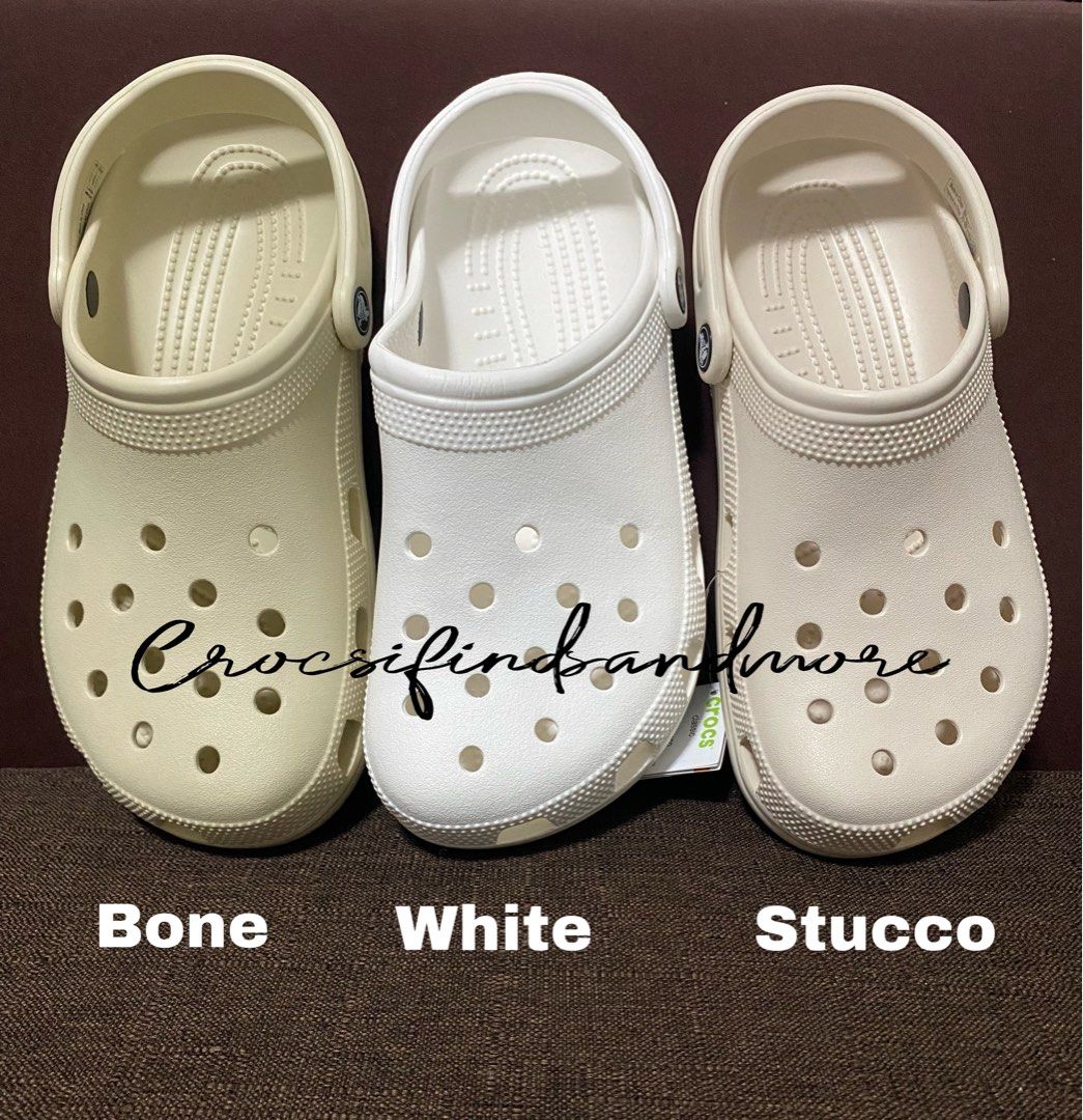 CR0CS STUCCO, BONE AND WHITE CLASSIC CLOGS, Women's Fashion, Footwear ...