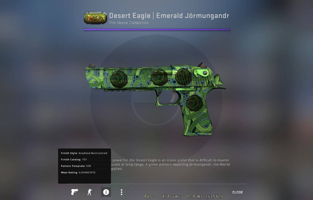 DESERT EAGLE EMERALD JORMUNGANDR, Video Gaming, Gaming Accessories, In
