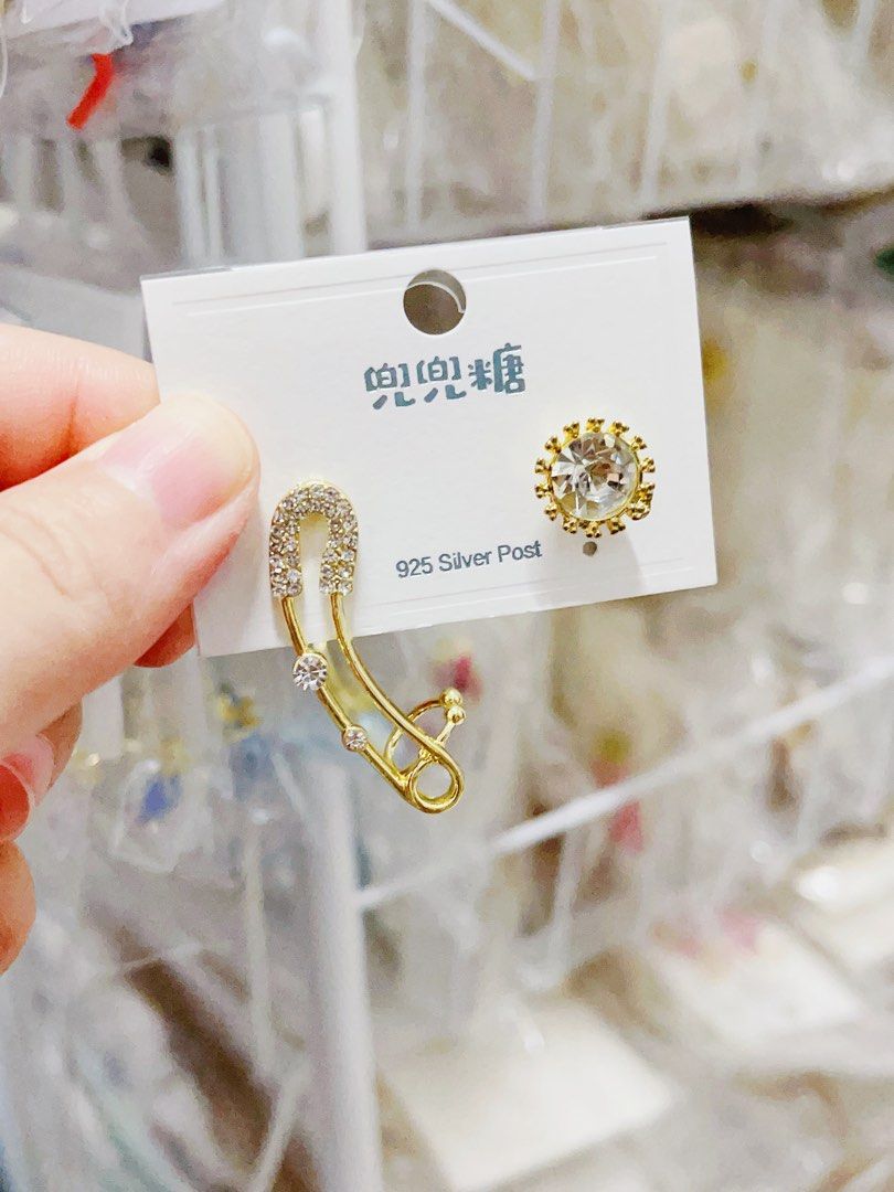 Ear cuff mismatched earrings 925 sliver earrings gold earrings
