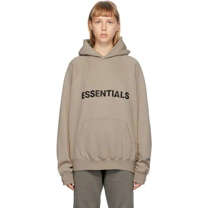 Fear Of God Essentials SS20 Hoodie Taupe, Men's Fashion, Tops & Sets ...