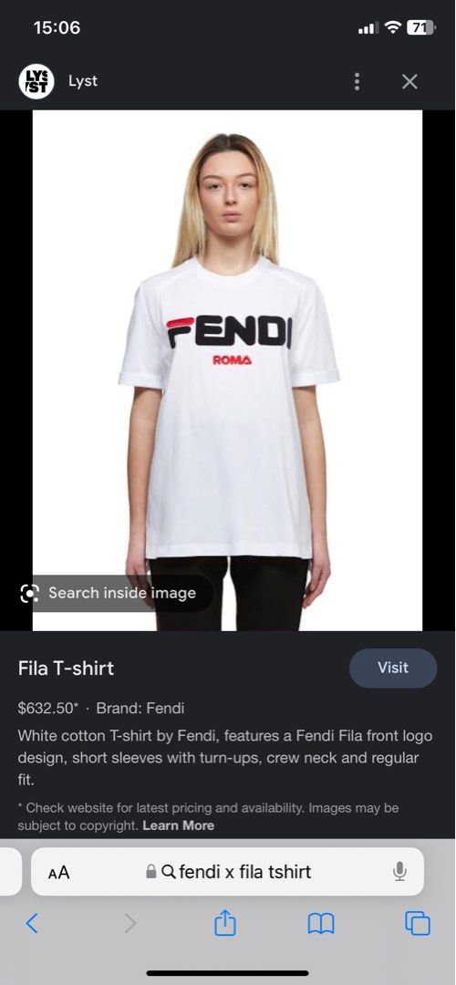 Fendi Fila T-shirt in White