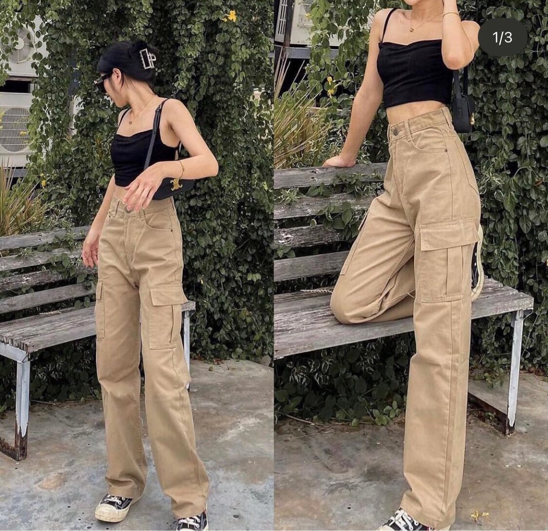Fashion Cargo Pants for Teen Girls Cool Trousers With Belt Loose Style Kids  Cotton Sport Running Pants For Teens Girl 5-14 Years | Lazada PH