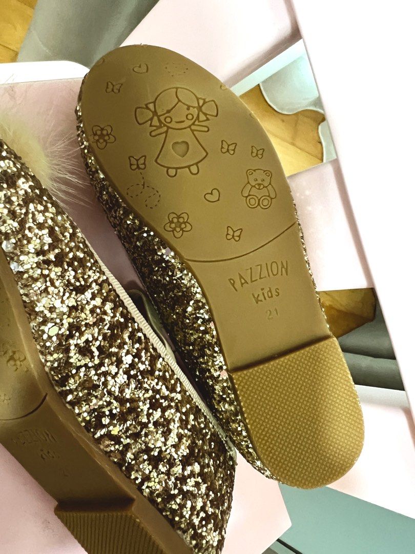 Gold glitter cheap childrens shoes