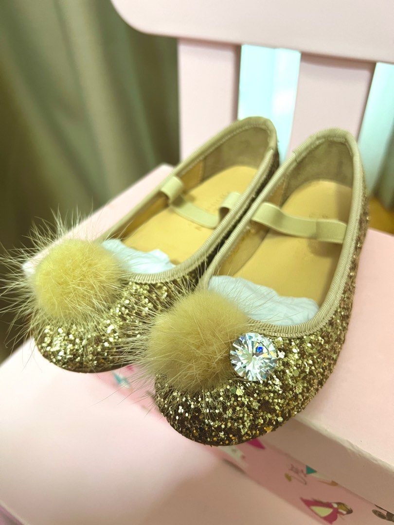Glitter Gold Kid shoes for girls