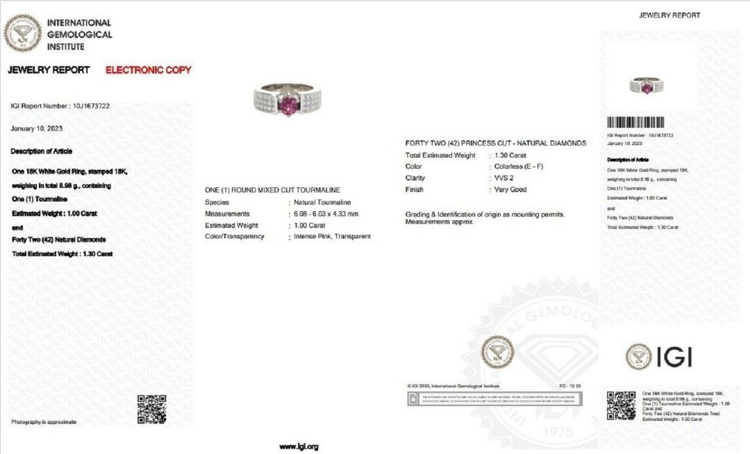 Luxurious 1 ct. Round Mixed Tourmaline Ring FWG RS 20 Women s