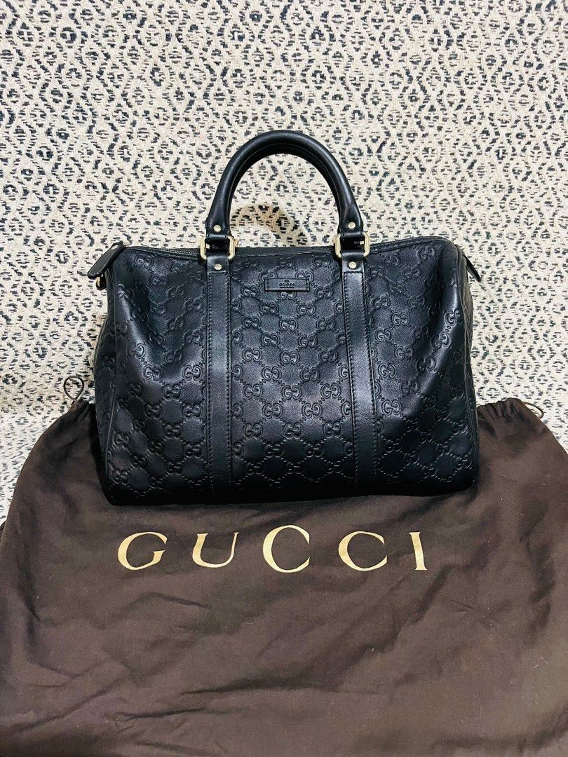 Authentic Gucci bag speedy black leather 265697, Luxury, Bags & Wallets on  Carousell