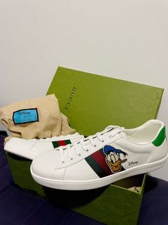 Gucci White Leather Tiger Applique Ace Sneakers Size 39.5 Gucci