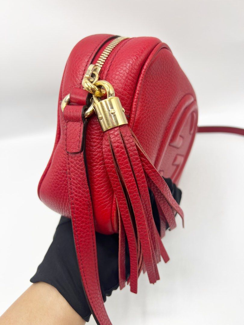 Soho small leather disco bag red deals