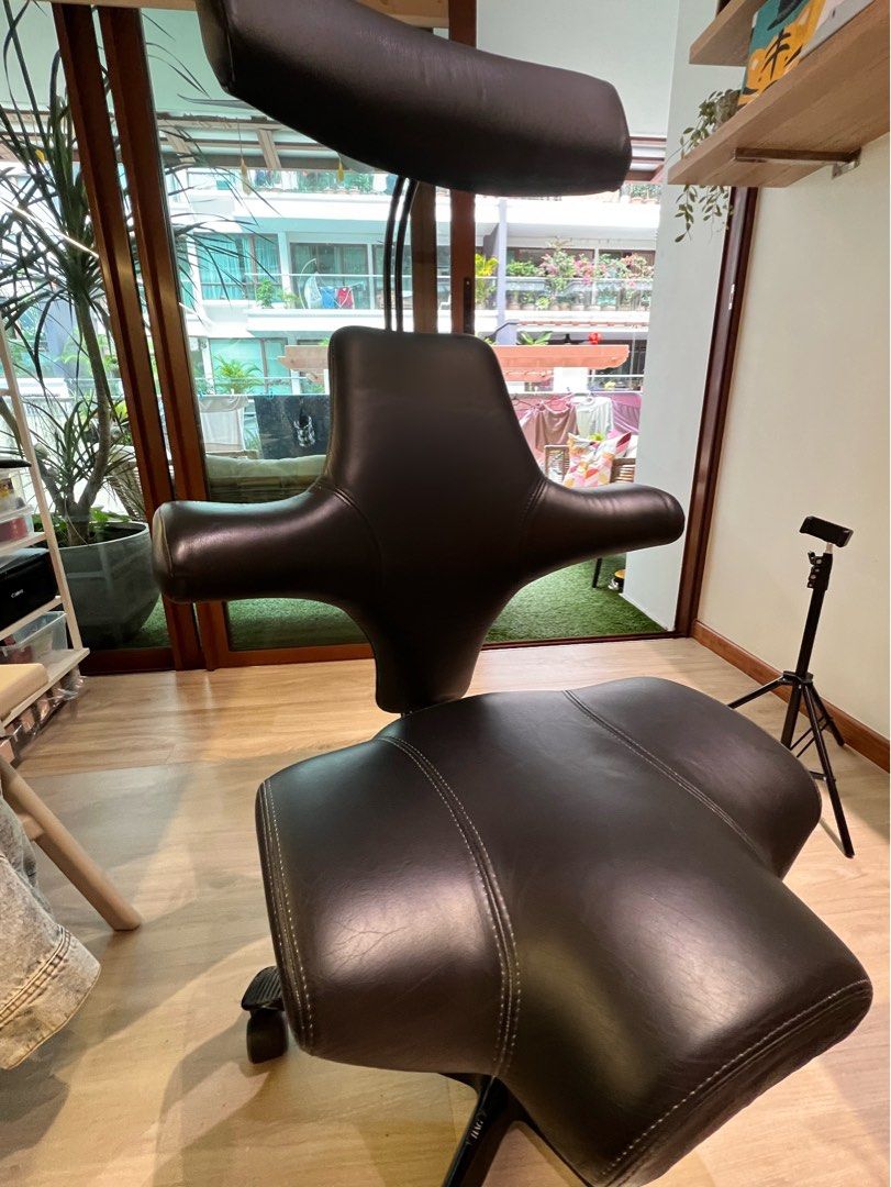 Hag Capisco Full Leather with Black Headrest 8106 Not Puls, Furniture