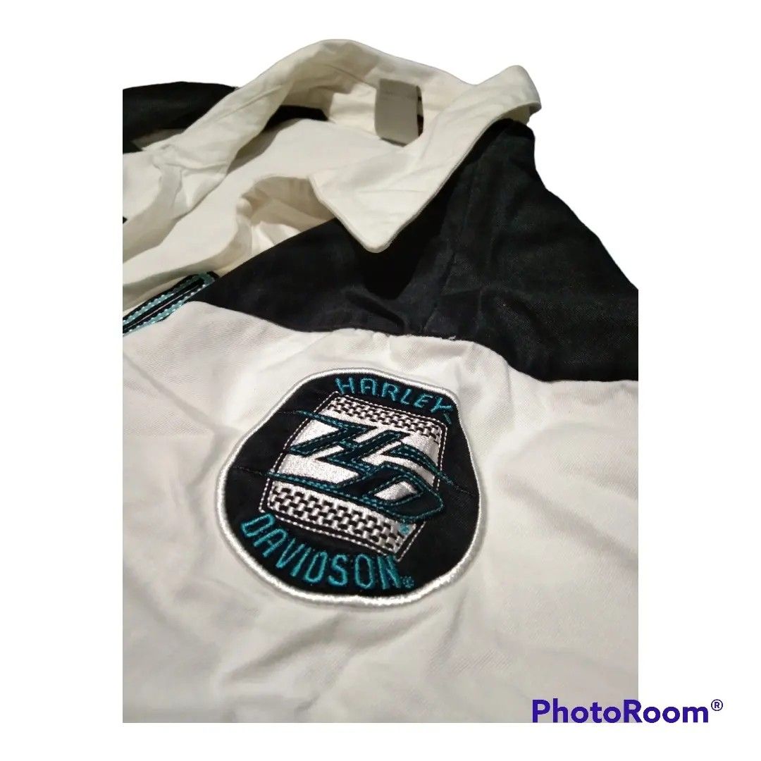 Harley Davidson Zip Up Garage Shirt, Women's Fashion, Activewear on
