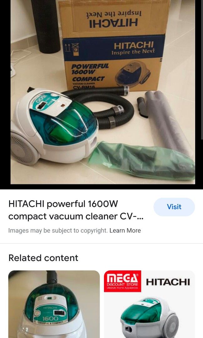 Hitachi CVBM16 Vacuum Cleaner, 1600W, TV & Home Appliances, Vacuum Cleaner & Housekeeping on