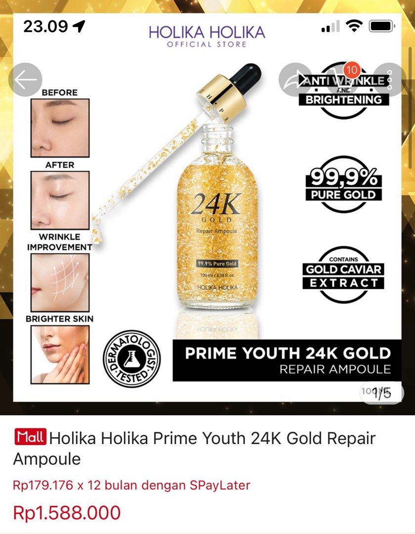 [Holika Holika] Prime Youth 24K Gold Repair Ampoule 100ml main image 1