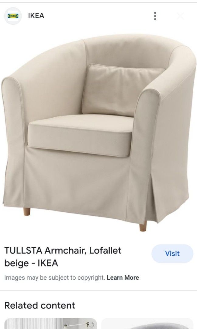 Ikea Chair Cover Ektorp TULLSTA, Furniture & Home Living, Furniture